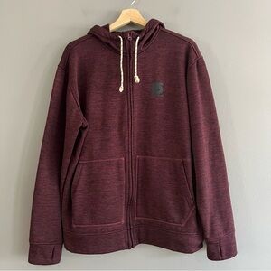 Burton Men's Oak Full-Zip Hoodie Utility Technical Dryride Heather Burgundy S